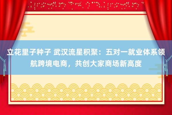 立花里子种子 武汉流星积聚：五对一就业体系领航跨境电商，共创大家商场新高度