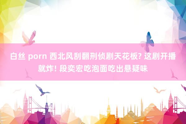 白丝 porn 西北风刮翻刑侦剧天花板? 这剧开播就炸! 段奕宏吃泡面吃出悬疑味