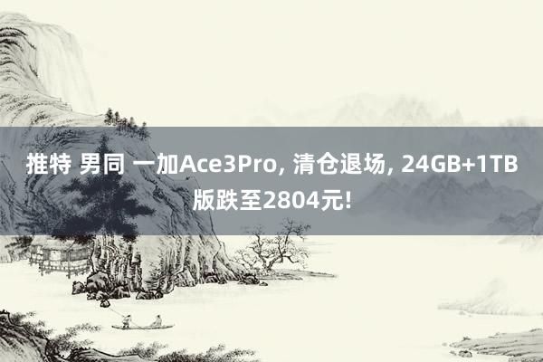 推特 男同 一加Ace3Pro， 清仓退场， 24GB+1TB版跌至2804元!